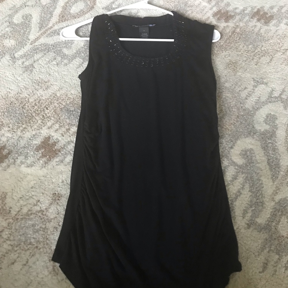 Black studded neck tank